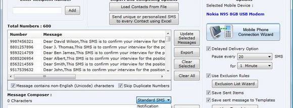 SMS Application screenshot