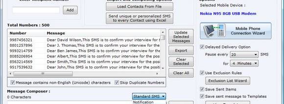 SMS Application Software screenshot