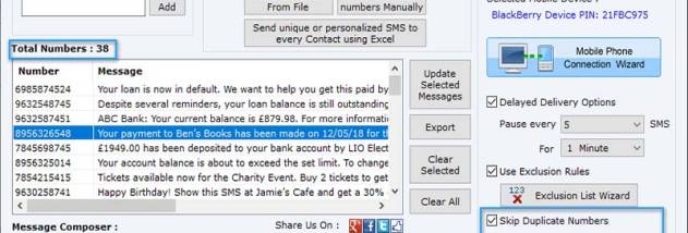 Send Bulk SMS for BlackBerry Mobile screenshot