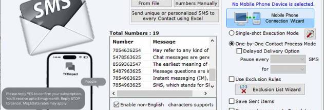 SMS Message Scheduling Application screenshot