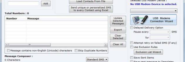 SMS Modems screenshot