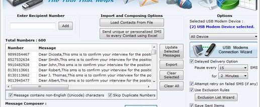 SMS Software for USB Modems screenshot