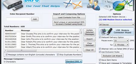 SMS Text Messaging Software screenshot