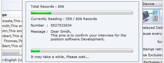 SMS via GSM Modem screenshot