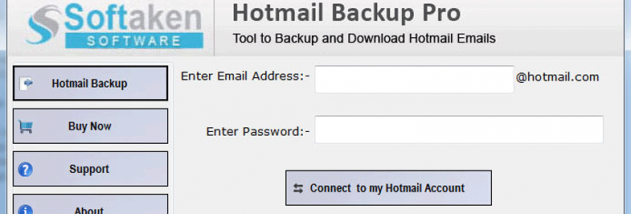 Softaken Hotmail Backup screenshot