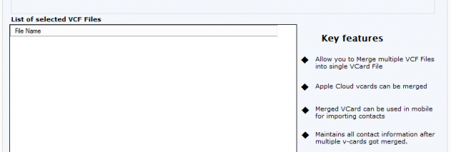 Softaken Merge vCard screenshot