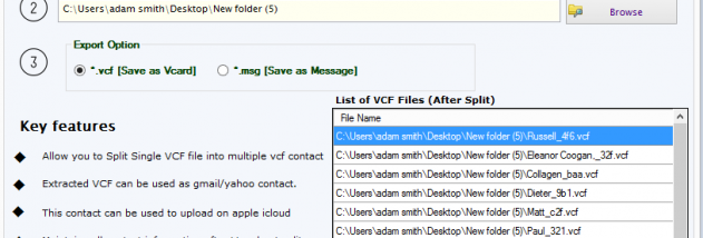 Softaken Split vCard screenshot