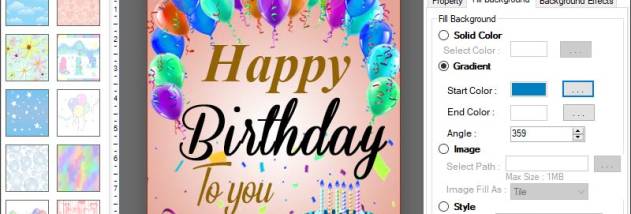 Software for Birthday Card screenshot