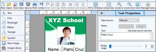 Software for Student Entry Card screenshot