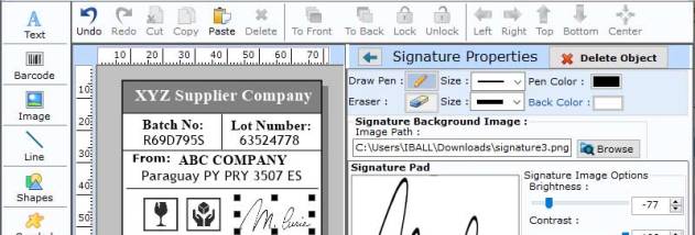 Software Packaging Barcode Label screenshot