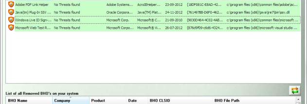 Spy BHO Remover screenshot