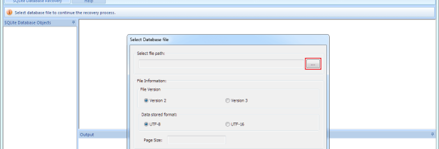 SQLite Database Recovery Tool screenshot
