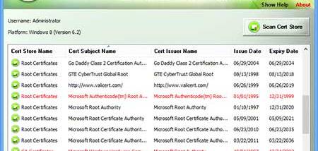 SSL Certificate Store Viewer screenshot