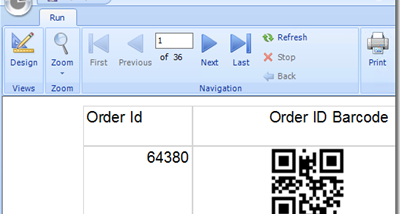 SSRS DotCode Barcode Generator screenshot