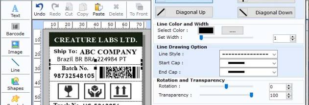 Standard 2 of 5 Barcode Creator Program screenshot