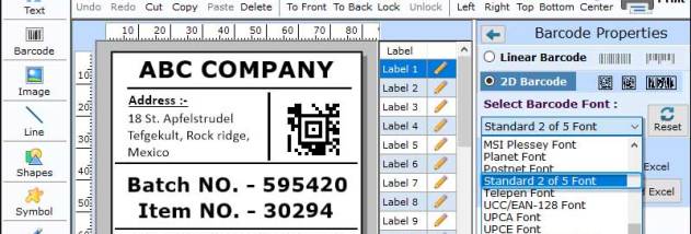 Standard 2 of 5 Barcode Maker Tool screenshot