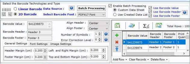 Standard Barcode Designing Application screenshot