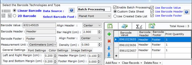 Standard Barcode Label Printing Program screenshot