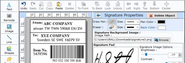 Standard Sticker Maker Software screenshot