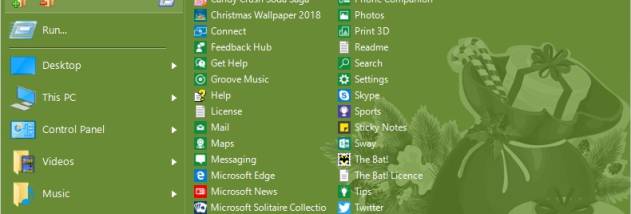 Start Menu X Christmas theme screenshot