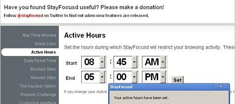 StayFocusd screenshot