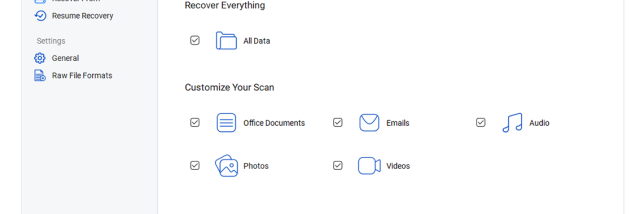 Stellar Data Recovery Standard screenshot