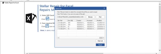 Stellar Repair for Excel screenshot