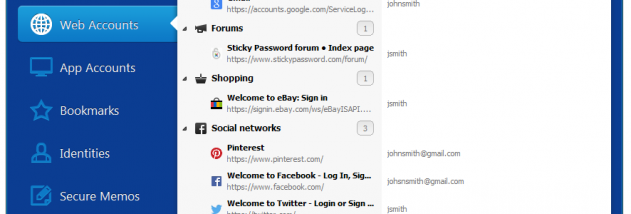 Sticky Password Free screenshot