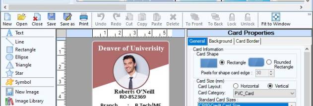 Student ID Card Design and Layout screenshot