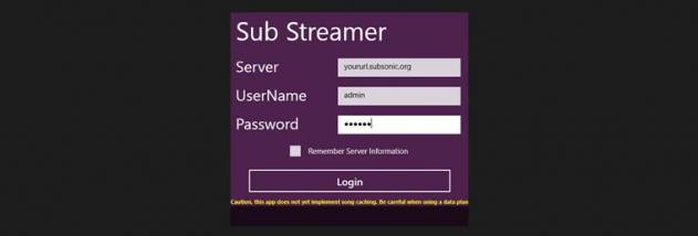 SubStreamer Windows UWP screenshot