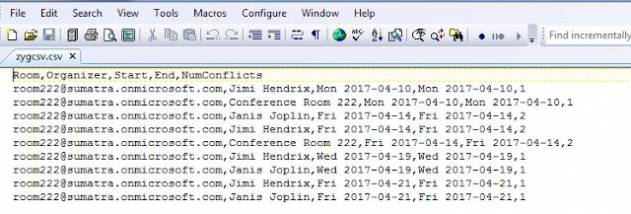 Sumatra Double Booked Resources Report screenshot