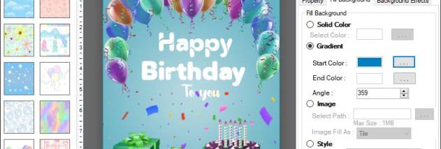 Sustainable Birthday Card Software screenshot