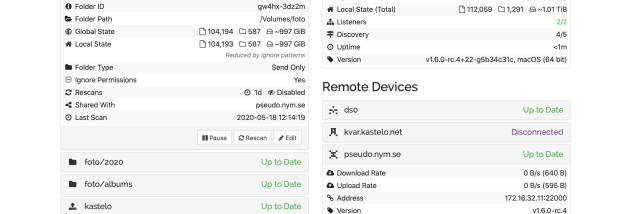 Syncthing screenshot
