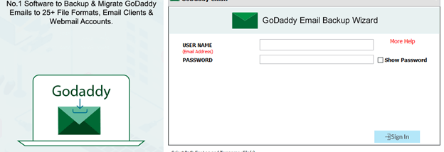 SysInfo Godaddy Email Backup screenshot