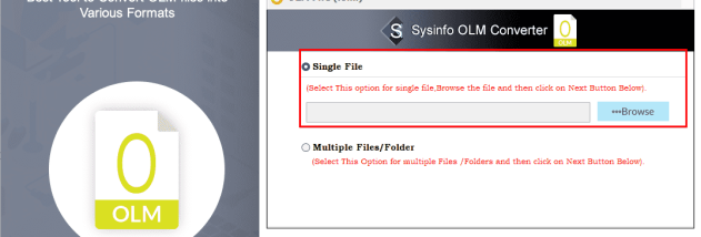 Sysinfo OLM to Office 365 Migration Tool screenshot
