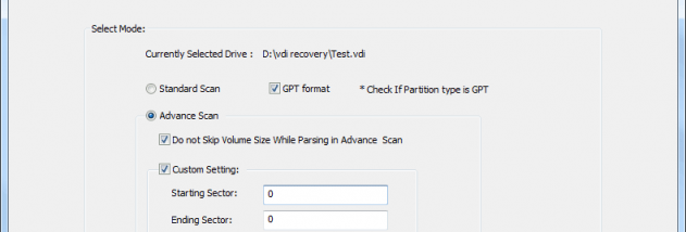 SysInfo VDI File Recovery Software screenshot