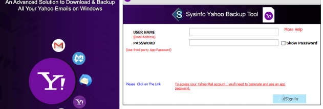 Sysinfo Yahoo to PDF Converter screenshot