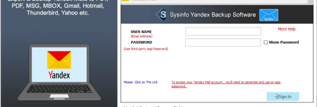 SysInfo Yandex Backup Software screenshot