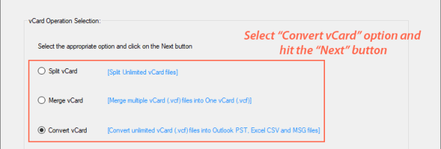 SysInspire vCard Converter Software screenshot