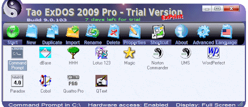 Tao ExDOS Pro 2009 screenshot