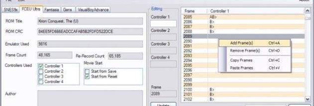 TAS Movie Editor screenshot