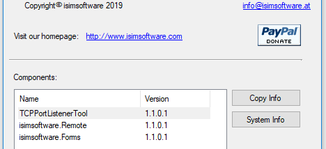 isimsoftware TCP Port Listener Tool screenshot