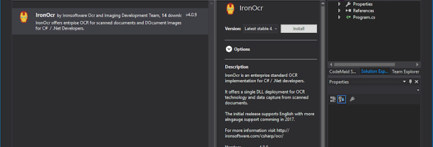 The C# OCR Library screenshot