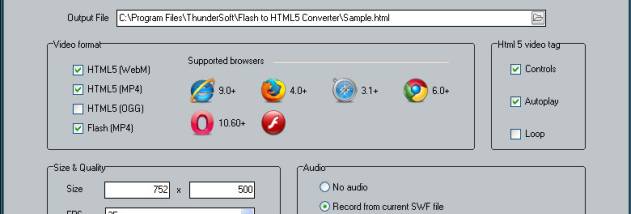 ThunderSoft Flash to HTML5 Converter screenshot