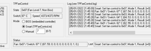 TPFanCtrl2 screenshot