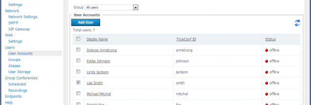 TrueConf Server screenshot