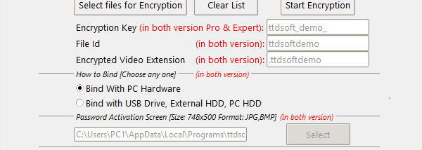 ttdsoft Video Protection and Encryption screenshot