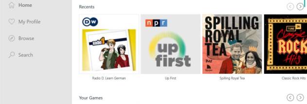 TuneIn Radio Windows UWP screenshot