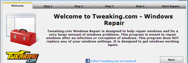 Tweaking.com - Windows Repair screenshot