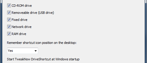 TweakNow DriveShortcut screenshot